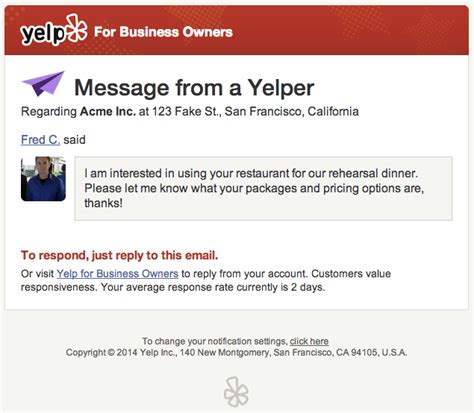 yelp email